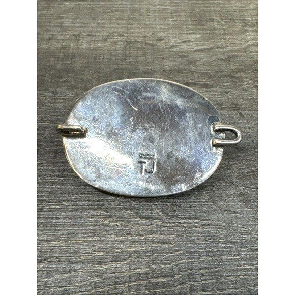 Vtg Tommy Jackson Navajo Sterling Silver Lapis Belt Buckle Heavy 84gr Native main image 6